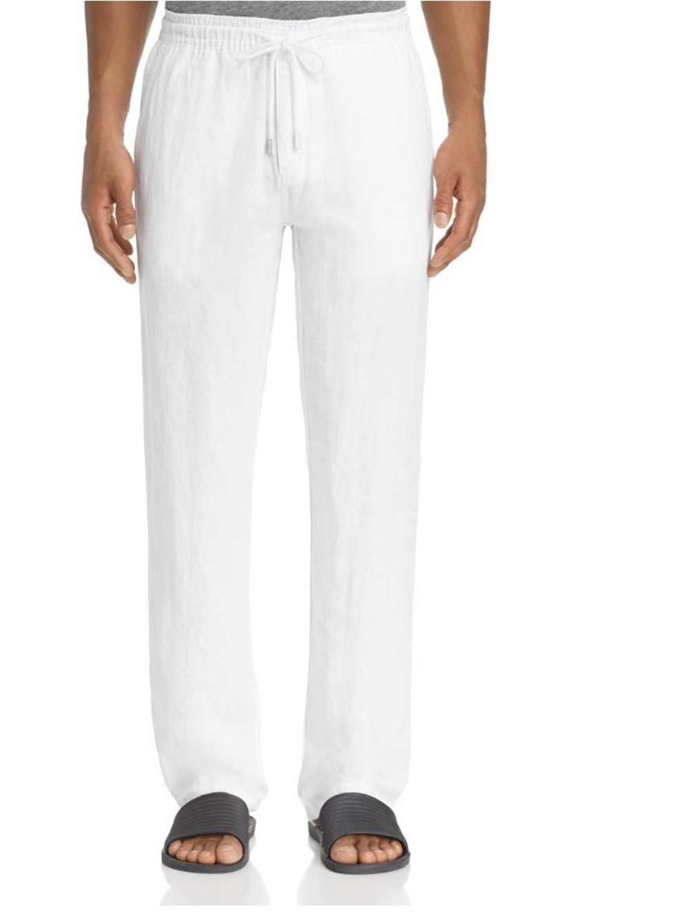 Men's White Drawstring Chinos